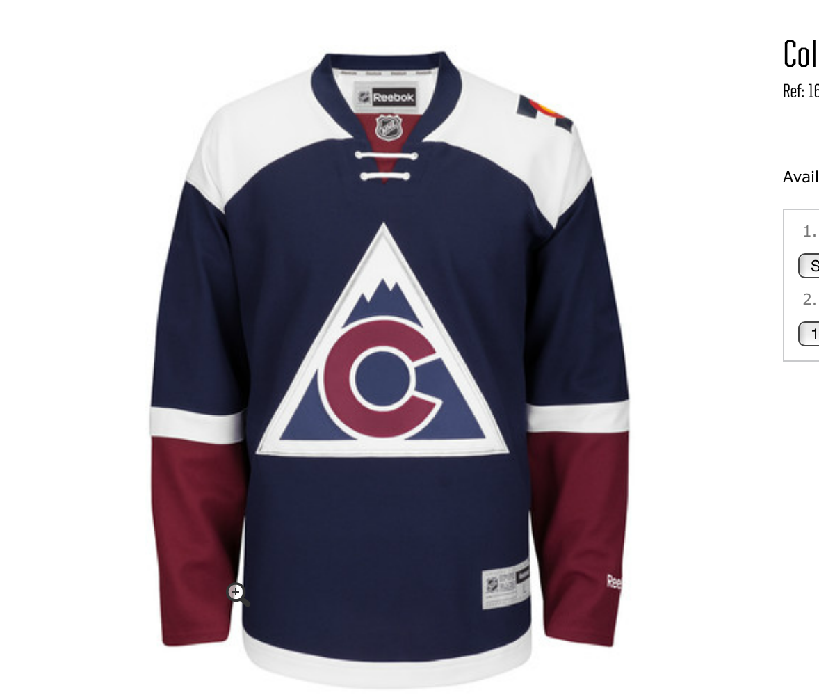 colorado avalanche jersey colors