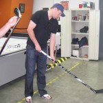 Dany Heatley holds the new Easton S19 hockey stick