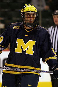 Michigan forward Louie Caporusso hopes to lead the Wolverines to the Frozen Four at Ford Field in April.