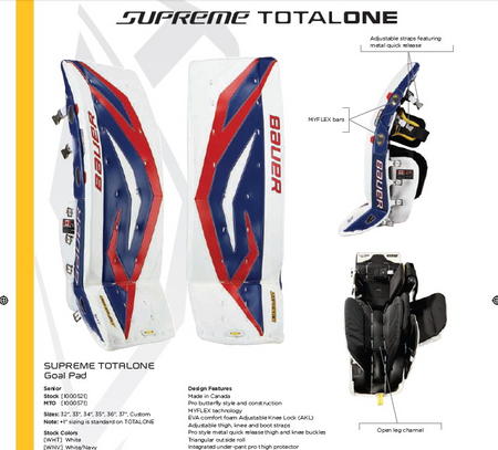 Bauer Supreme Total One Goal Pad