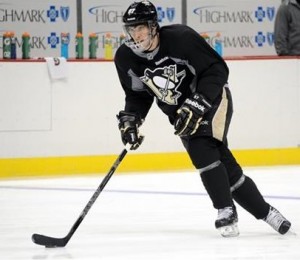Sidney Crosby skated in practice Monday and is expected to play in the first round against New York. (AP Photo)