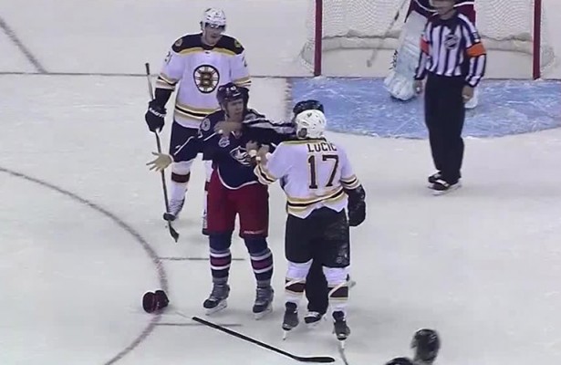 Dalton Prout drops Milan Lucic with one punch